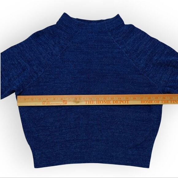 Free People Too Good Chunky Knit Mock Neck Pullover Sweater in Cobalt Blue SZ M - Picture 6 of 8